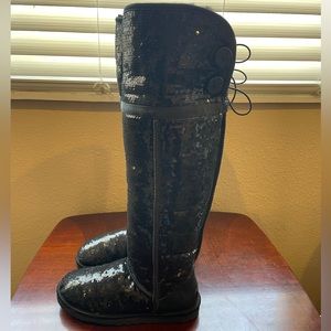 UGG Black Sequin Over the Knee Boots